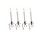 Contemporary Home Living LED Window Candles with Pewter Wall Brackets - 12" - Set of 4